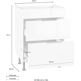 OPTIFIT Kochfeldumbauschrank Tara 60 x 58,4 x 87 cm Weiß