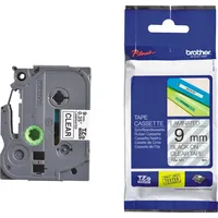 Brother Schriftband TZE121 9mm schwarz/transparent Packung mit 25 Stück