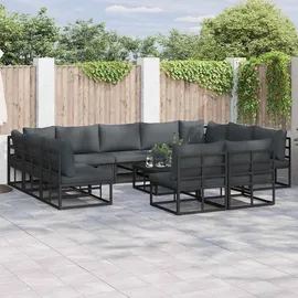 vidaXL Garten-Sofa-Set 12-tlg. schwarz
