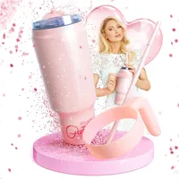 Fackelmann Paris Hilton – pinke Edelstahl Trinkflasche mit Kunststoffgriff