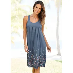 Strandkleid, mit Blumenprint, Minikleid, Sommerkleid, Strandkleid, Gr. 42 - N-Gr, blau, , 685455-42 N-Gr
