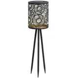 Dehner Solar-Laterne Metall Kunststoff Ø 18,5 cm Höhe 69 cm Dämmerungssensor schwarz