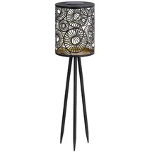 Dehner Solar-Laterne Metall Kunststoff Ø 18,5 cm Höhe 69 cm Dämmerungssensor schwarz