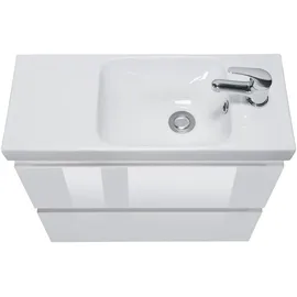 WELLTIME Waschtisch WELLTIME "Barcelona", weiß (weiß, weiß), B:60cm H:57cm T:25cm, Waschtische, Waschtisch, Badmöbel mit reduzierter Tiefe, Breite 60 cm