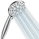 Cobbe Duschkopf mit 8 Strahlarten, Hochdruck-Duschkopf, Wassersparende Handbrause Großer Regenduschkopf (Chrom)