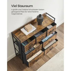 Songmics Kommode 98 x 85 x 28,5 cm Braun/Schwarz