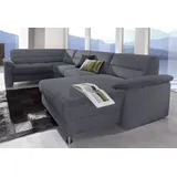 sit&more Wohnlandschaft Kunstleder U-Form 3-Sitzer Grau