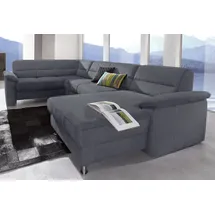 sit&more Wohnlandschaft Kunstleder U-Form 3-Sitzer Grau
