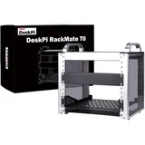 GeeekPi DeskPi RackMate T0, 4U 10 Zoll Serverschrank, 200 mm Tiefes Mini-Rack mit Regalboden & Blindplatte, für NAS, AV- & Netzwerktechnik (Silber)
