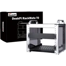 GeeekPi DeskPi RackMate T0, 4U 10 Zoll Serverschrank, 200 mm Tiefes Mini-Rack mit Regalboden & Blindplatte, für NAS, AV- & Netzwerktechnik (Silber)