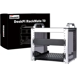 GeeekPi DeskPi RackMate T0, 4U 10 Zoll Serverschrank, 200 mm Tiefes Mini-Rack mit Regalboden & Blindplatte, für NAS, AV- & Netzwerktechnik (Silber)