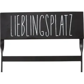 levandeo Balkon Set Lieblingsplatz Metall Schwarz Garten 3tlg Sitzgruppe Gartenmöbel Deko - Schwarz