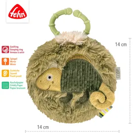 Fehn Lazy, Crazy & Pink Stoffbuch Chamäleon Grün