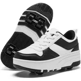 ANEFUN Jungen Mädchen Schuhe mit Rollen Skate, Kinder Rollschuhe Schuhe mit 4 Rollen Abnehmbar, Komfort Outdoor Sportschuhe für Kinder - 31 EU