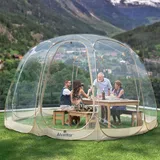 Alvantor Pop-Up-Bubble-Zelt, Instant Iglu-Zelt für 12 bis 15 Personen, Sichtschutzhaus für Terrasse, großer übergroßer Wetterschutz, Kälteschutz Campingzelt, 4,5 x 4,5 m, Beige