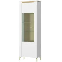 Möbel Kraft Vitrine 70 x 40 x 201 cm Weiß