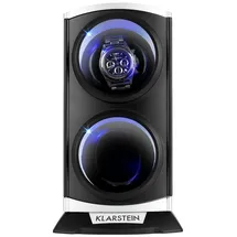 Klarstein Uhrenbeweger für 2 Uhren mit LED-Beleuchtung 3 Drehmodi Schwarz/Blau