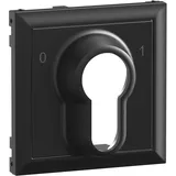 Legrand SEANO Abdeckung für Schlüsselschalter 0 – 1 mit DIN-Halbzylinder, Schwarz lackiert,