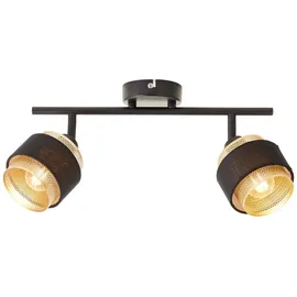 Brilliant Cheval 2flg. schwarz gold Metall 2x D45, E14, 28 W