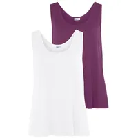 Beachtime Tanktop Damen lila+weiß Gr.36/38