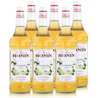 Monin Sirup Holunderblüte 1 Liter - Cocktails Milchshakes Kaffeesirup (6er Pack)