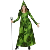W WIDMANN MILANO Party Fashion - Kostüm Waldhexe für Damen, Kleid mit Kapuze, Verkleidung für Halloween, Karneval, Märchen Mottoparty