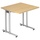 Hammerbacher Schreibtisch ahorn quadratisch, C-Fuß-Gestell silber 80,0 x 80,0 cm