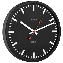 Hermle -Grand Central Wanduhr Schwarz Quarz 30cm- 30471-742100