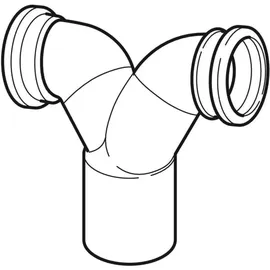 Geberit Doppelanschlussbogen 90 Grad DN 100/100/100 für Wand-WC