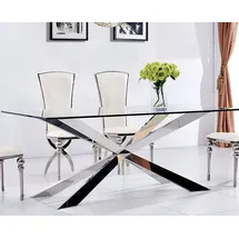 xl moebel gmbh Esszimmertisch 90 x 75 x 180 cm silber