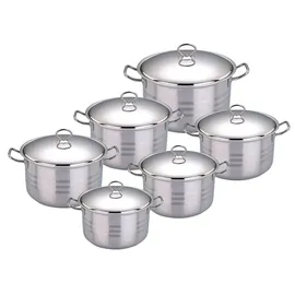 COFI Hoffmanns Edelstahl-Kochtopfset 12-Teilig