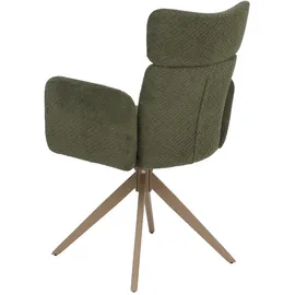 Mendler Esszimmerstuhl HWC-N11 Stoff Bouclé 350g/m2 grün 6er Set