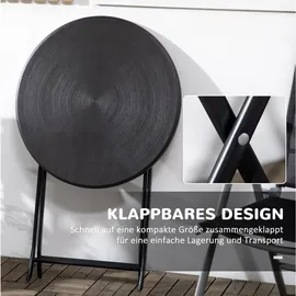 Okwish Gartentisch Klapptisch Ø60 x 73 cm Dunkelgrau