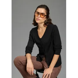 FLASHLIGHTS Strickjacke mit V-Ausschnitt und Knopfleiste schwarz 32/34
