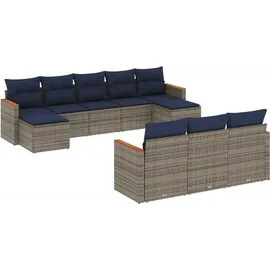 vidaXL Gartensofa-Set 10-tlg. grau