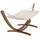 CLP Hängematte freistehend Miramar mit Holzgestell bis 150 kg belastbar, ideal für Garten, Terrasse, Balkon, Farbe:Creme