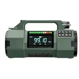 Outdoor-Notfallradio - Multiband FM/MW/SW/VHF/WB - Solarladung - Handkurbel - VA-Display - SOS-Alarm - App-Steuerung - Grün - Grün