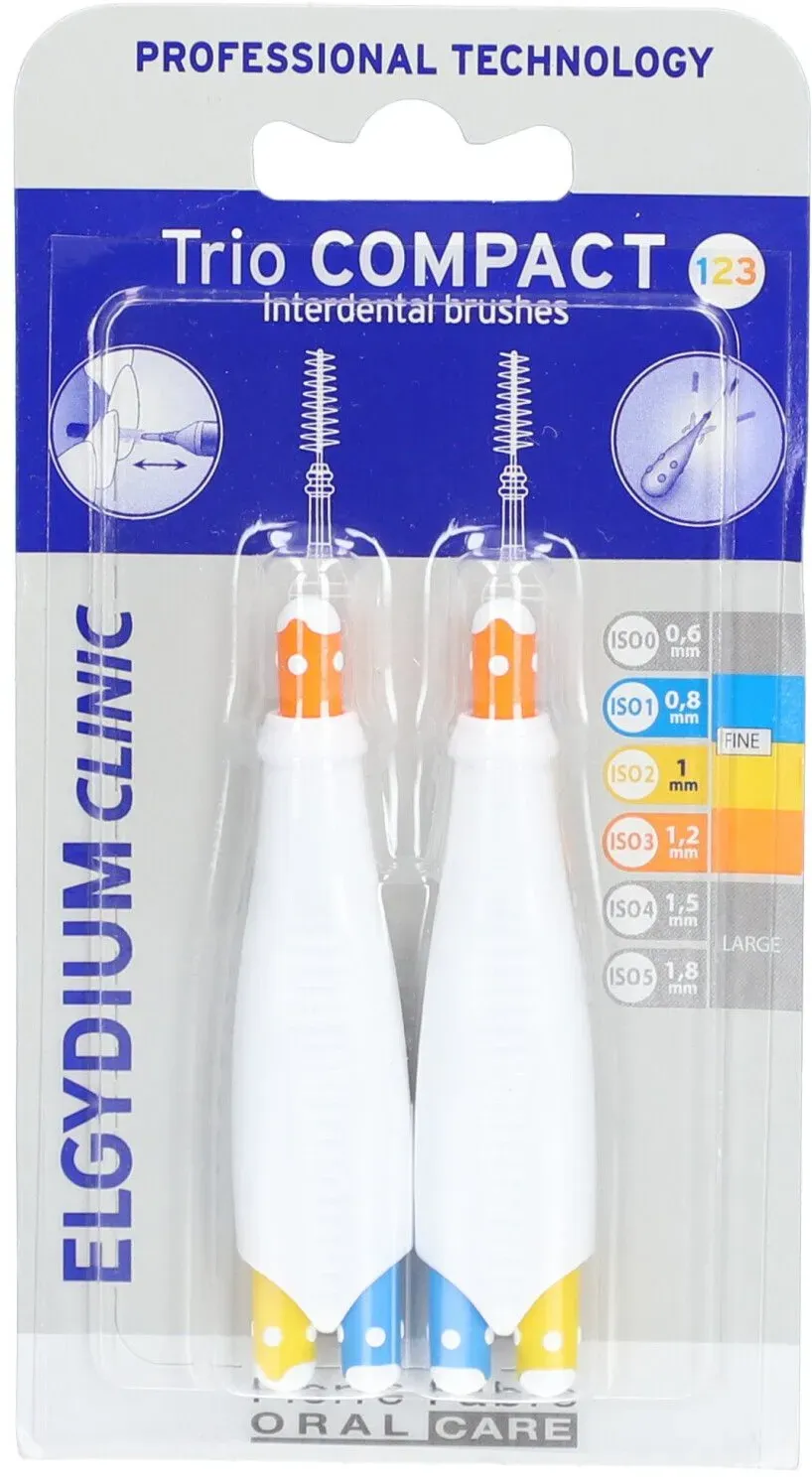 Oral Care Elgydium Clinic IDB Trio Compact Compact Interdentale Borstel ISO 1/2/3 6 St Tandenborstel