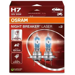 OSRAM H7 Night Breaker Laser Glühbirnen 12V 55W PX26d - paarweise, weiss