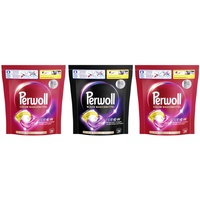 PERWOLL All-in-1 Caps-Set 3x 19 Waschladungen (57WL) 1x Black & 2x Color, All-in-1 Waschmittel Caps-Set reinigen sanft und erneuern Farben & Fasern, mit Dreifach-Renew-Technologie