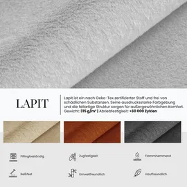 mks möbel Polsterbett GOLD 5 CLASSIC 140/200 - Beige Plüsch - Multipocket-Matratze