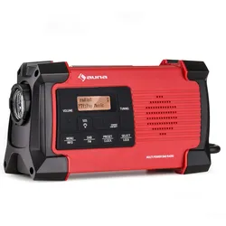 auna Patagonia DAB+ Outdoor-Radio DAB / DAB+ / FM Kurbelaufladung USB   SOS-Alarm wasserdicht Rot