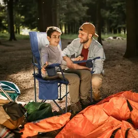 HOMECALL Campingstuhl Übergroßer Klappstuhl Blau