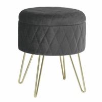 Sitzhocker Schminkhocker Mit Deckel Samthocker Gepolsterter Hocker Metallbeine