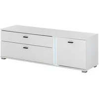 Furn.design TV-Lowboard weiß matt TV Unterteil inklusive Frontbeleuchtung 150