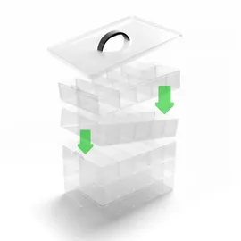 BigDean Sortierbox Aufbewahrung 24 x 18,5 x 16 cm 3-tlg. transparent