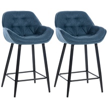CLP 2er Set Barhocker Gibson blau/Stoff