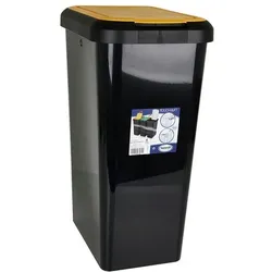 Tontarelli Touch&lift 45 L Abfallbehälter schwarz / gelber Deckel.