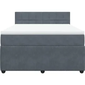 vidaXL Boxspringbett 140 x 200 cm Dunkelgrau