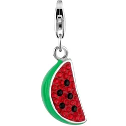 Nenalina Melone Emaille Kristalle 925 Silber Charms & Kettenanhänger   Damen 